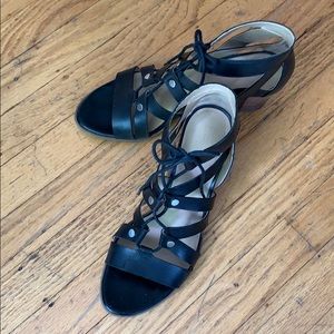 Lace Up London Block Heel